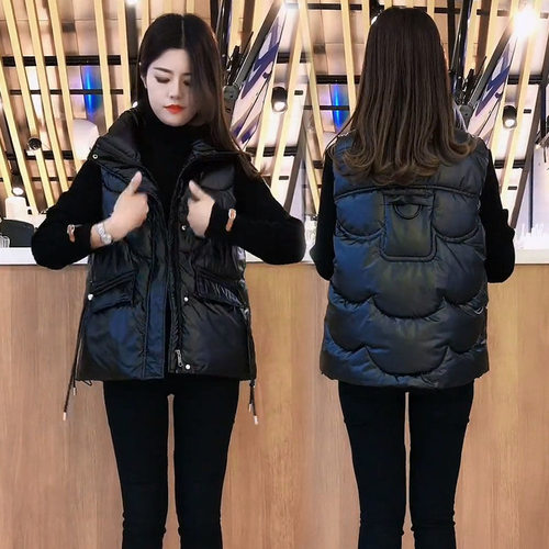 2025韩版免洗亮面羽绒棉马甲