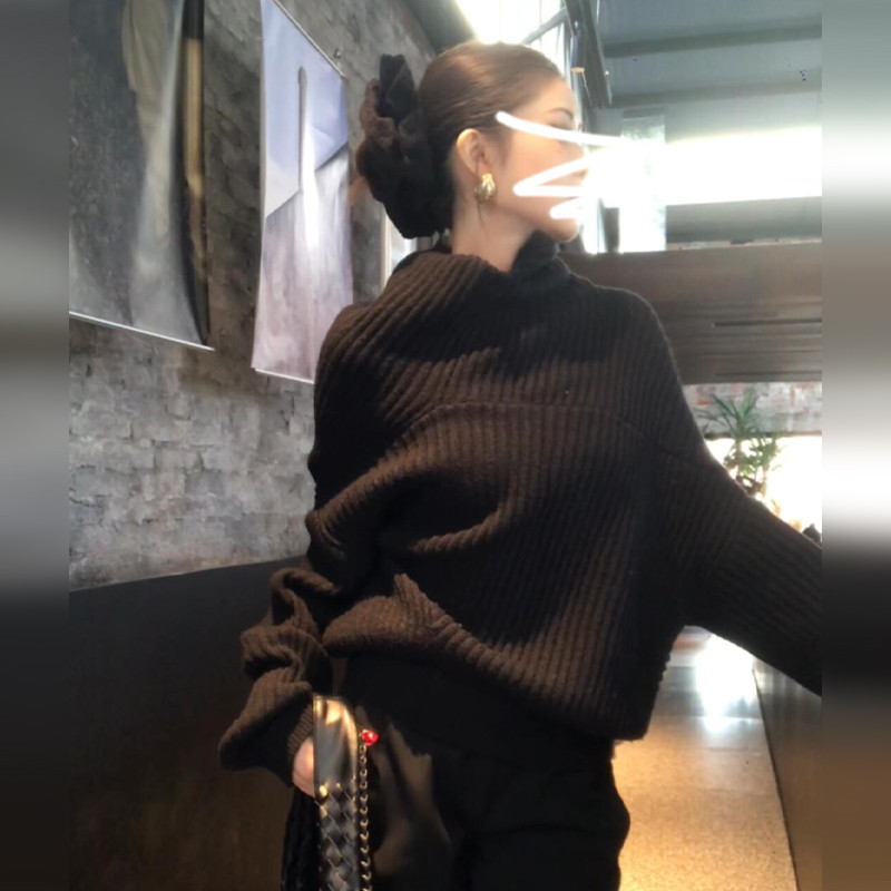 黑色高领毛衣女秋冬季202