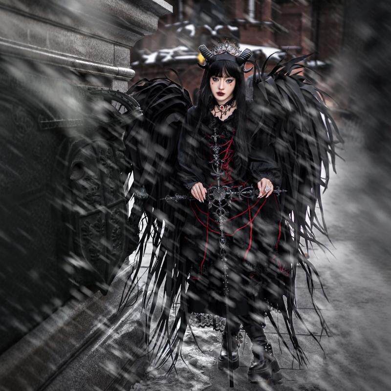 黑色天使翅膀大cosplay仿真长羽毛翅膀装饰影楼拍照道具写真
