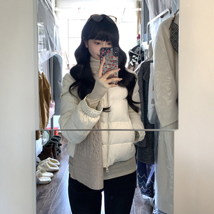 短款羽绒棉服女2026年冬季新款小个子超好看洋气修身正肩加厚外套