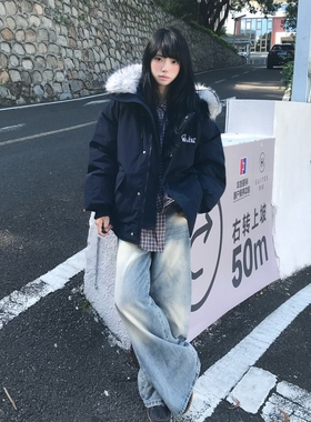 美式复古工装派克棉服女2025年冬季新款情侣加厚宽松毛领棉袄外套