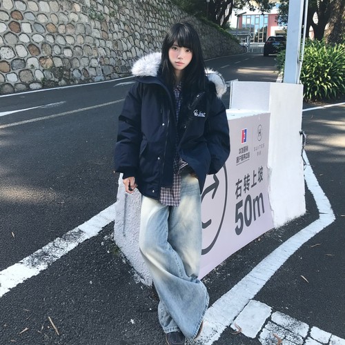 美式复古情侣宽松工装派克服外套