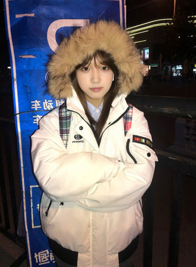美式工装设计感加厚羽绒棉服女