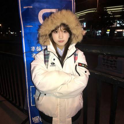 美式工装羽绒棉服女2025年冬季新款情侣宽松设计感加厚派克服外套