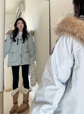 工装羽绒棉服女2025冬季新款加厚棉袄韩系设计感宽松派克棉衣外套