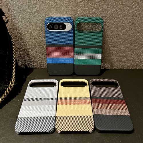适用谷歌Pixel 9/10/11pro XL手机壳肤感条纹拼色碳纤维纹磁吸简约商务个性创意10A/9A/8/7保护套男女款潮