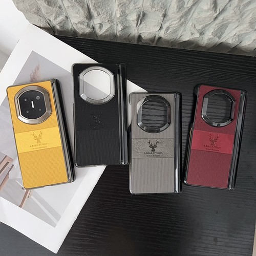 适用华为Mate X7折叠手机壳双中轴皮纹小鹿磁吸简约商务个性创意防摔保护套男女款潮