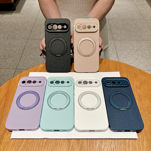 适用谷歌Pixel  11/10proXL手机壳旋转支架压纹简约商务个性创意10A/9A/8A自带镜头膜防摔保护套男女款潮