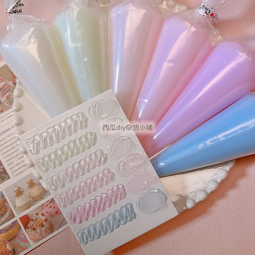 不防冻80G水晶胶纯色果冻胶仿真透明奶油胶材料DIY发夹冰箱贴胶水