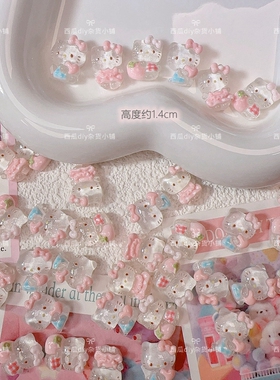 迷你格子裙冰透KT猫咪diy仿真树脂配件手机壳手工发夹材料冰箱贴