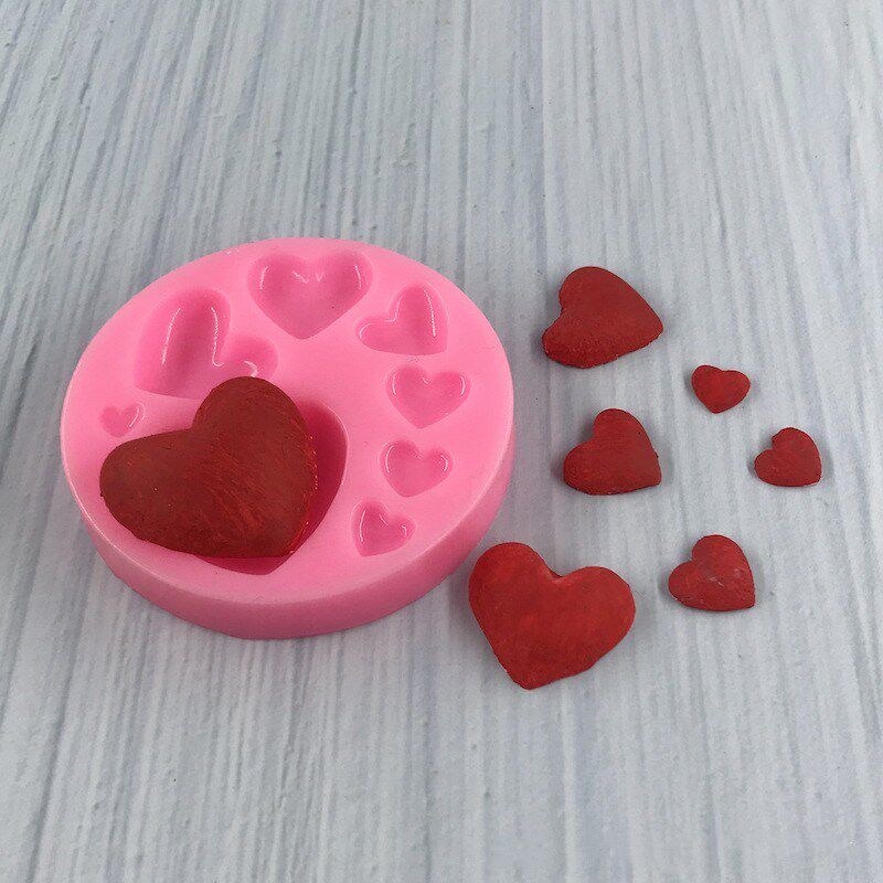 情人节蛋糕装饰爱心硅胶模具七夕告白棒棒糖爱心巧克力模型