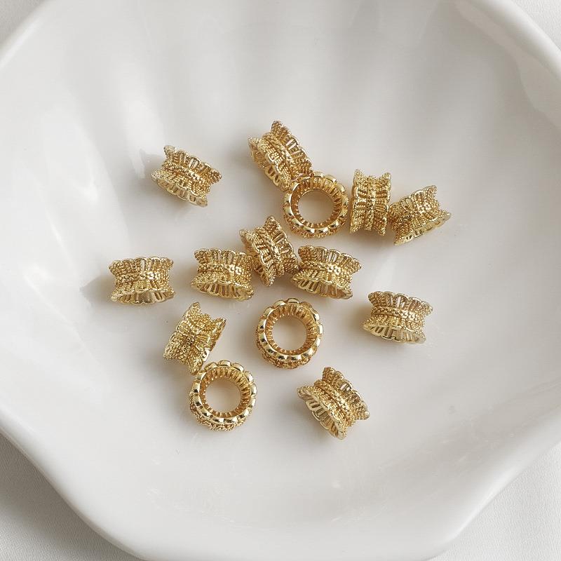 14K包金保色镂空蕾丝花边花托小蛮腰水晶手链串珠材料diy配饰品