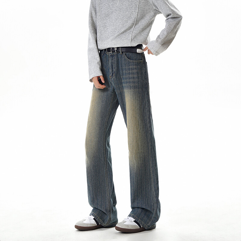 B221 美式ins高街暗黑提花修身微喇牛仔裤 LK24167-P60 控78