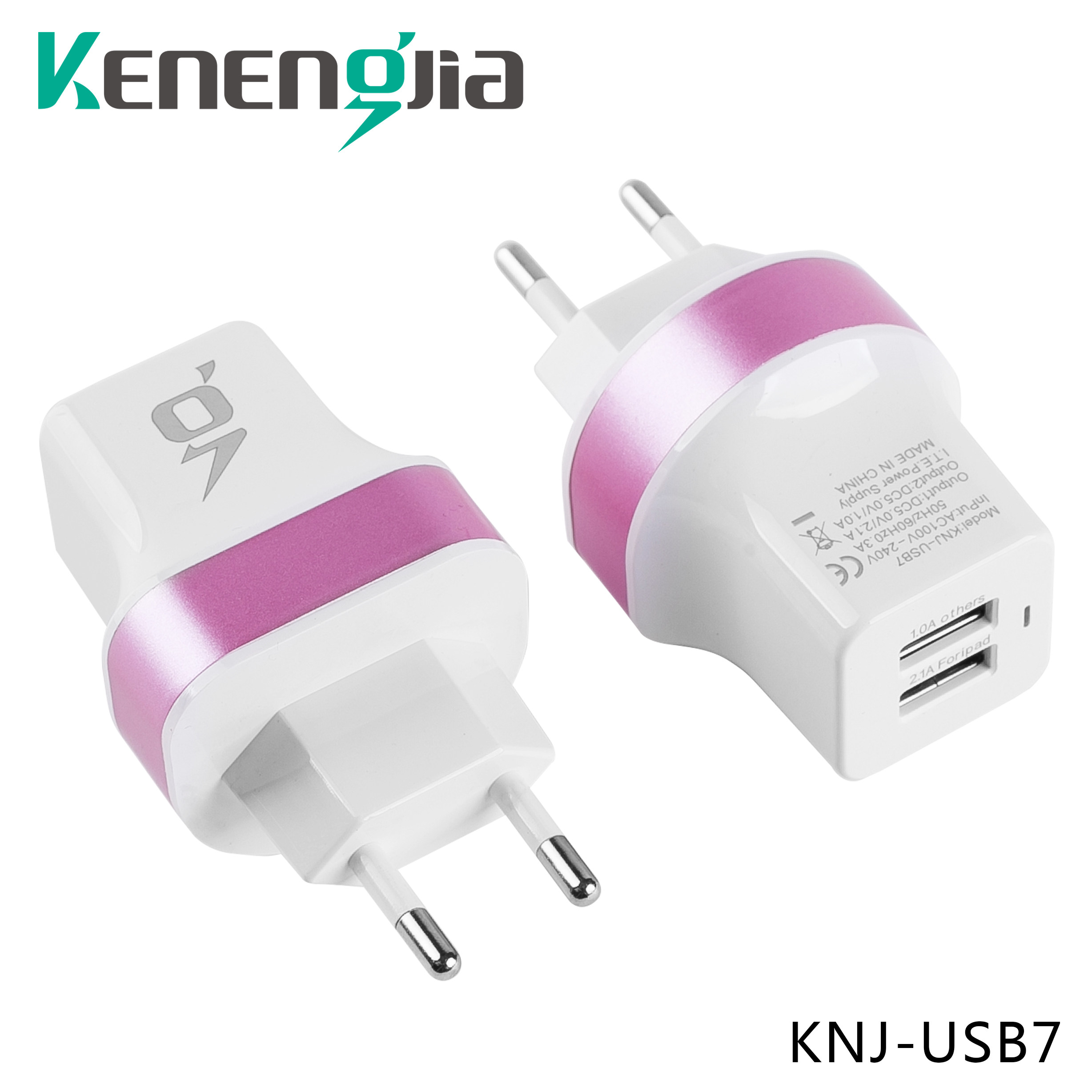 欧标 欧洲旅游出国手机平板充电器 双2usb 欧规两个圆头转换 插头