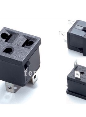 AC电源插座AC-011 AC-224 WD-601直脚无耳朵美标插座10A250V