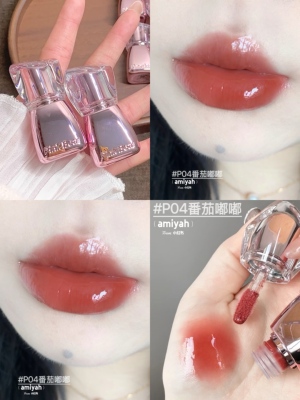 清透裸门～pinkbear皮克熊丰唇蜜镜面水光唇釉淡颜裸色P02水光唇