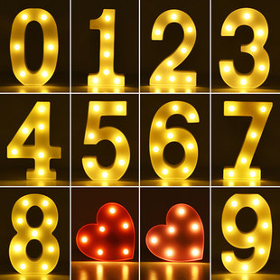 饰后备箱 字母数字灯浪漫惊喜生日表白求婚布置创意用品场景道具装