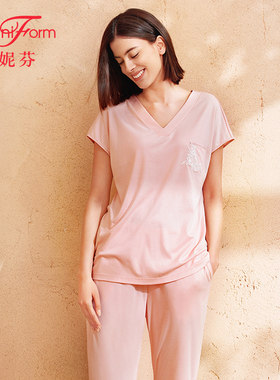 曼妮芬莱赛尔天丝棉睡衣套装女士