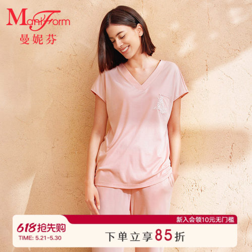 曼妮芬莱赛尔天丝棉睡衣套装女士
