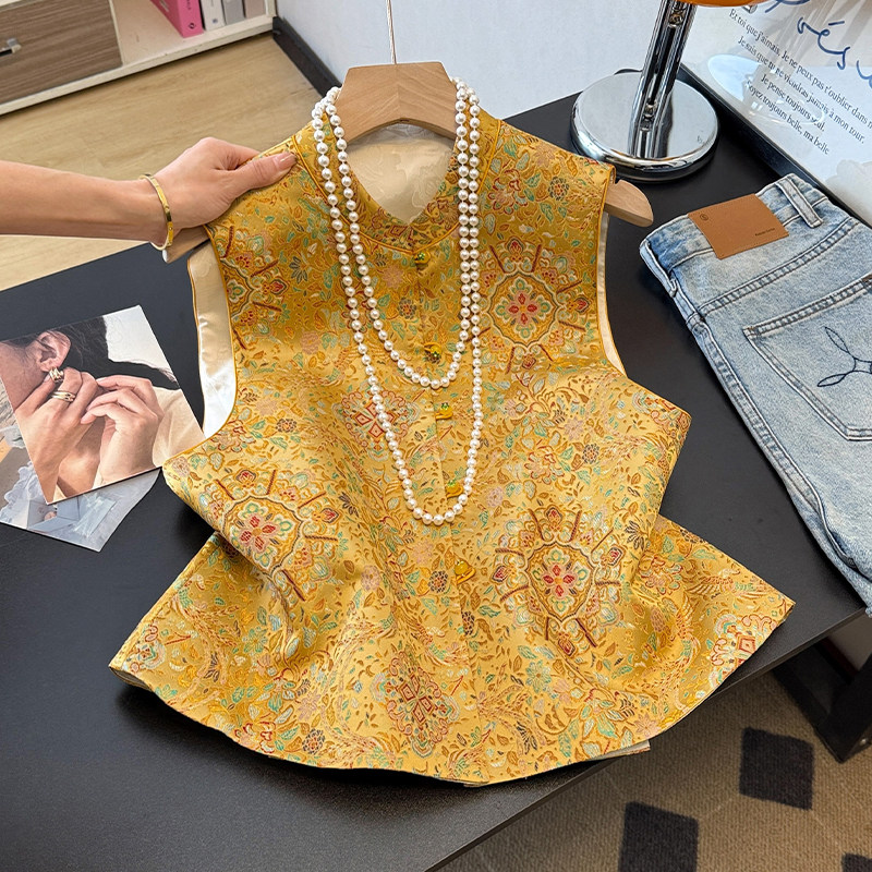 高端真丝提花马甲新中式国风宋锦背心女2026春季新款外穿坎肩外套,女装/女士精品,马夹,淘宝优惠券,粉丝福利购,淘宝优惠卷