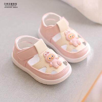 女宝宝学步鞋夏季婴儿鞋子0-1岁3女童鞋软底透气防滑防踢儿童凉鞋