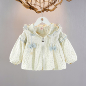 女宝宝外套洋气小公主外穿连帽休闲上衣 2026新款 婴儿童装 女童春装