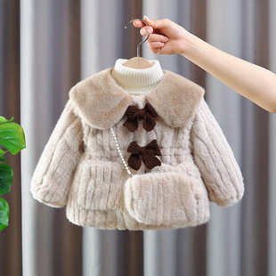 女童冬装棉服女宝宝加绒加厚外套2025新款小女孩秋冬季保暖毛毛衣