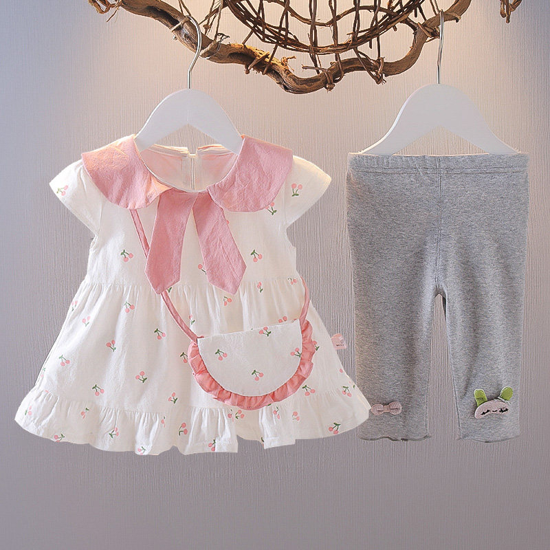 女宝宝夏装0洋气1-3岁裙套装2婴儿童装4女童上衣公主裙夏季两件套