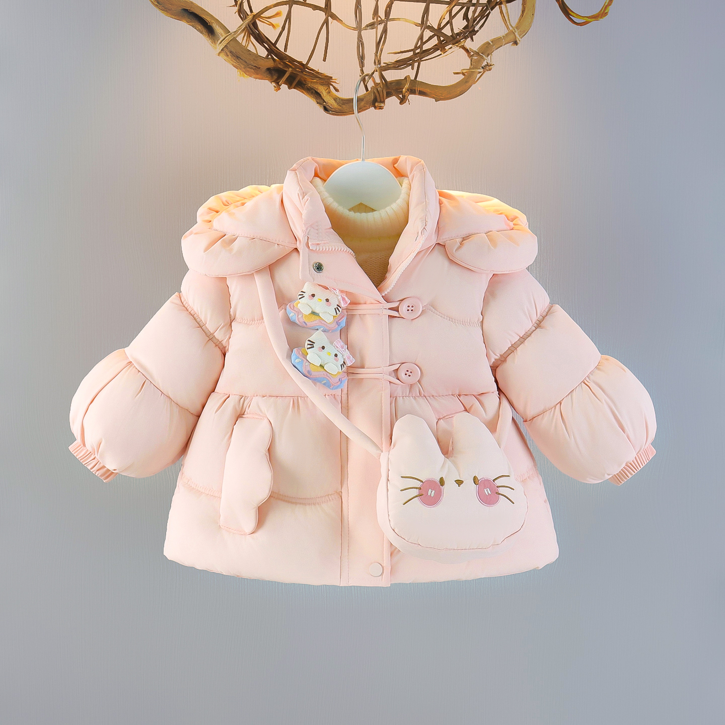 女童冬季羽绒棉衣女宝棉袄厚棉服