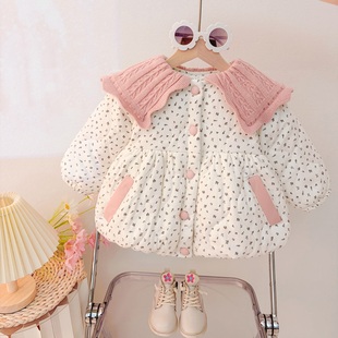 女童加绒夹棉外套洋气公主棉衣1婴儿保暖小棉服3女宝宝秋冬天上衣