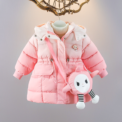 女童中长款羽绒棉服加厚棉袄外套