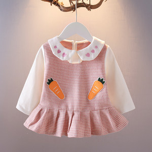 女宝宝春装卫衣洋气裙子0-3岁婴儿纯棉上衣外出服女童长T恤打底衫
