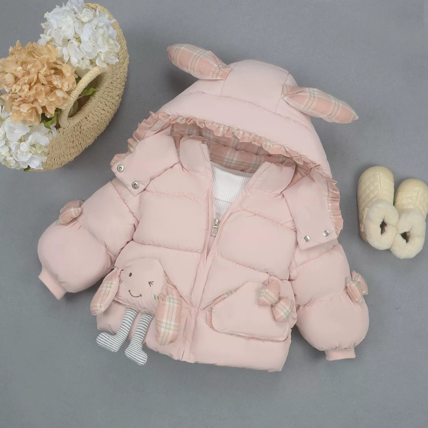 女宝宝冬装棉衣加绒加厚棉袄棉服