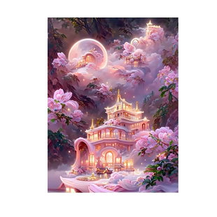 梦幻风景钻石画2026新款5d满钻客厅卧室仙境城堡手工点贴钻十字绣