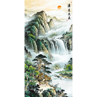 新中式国画山水源远流长玄关钻石画满钻2026新款客厅十字绣钻石绣