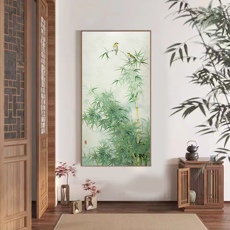 节节高升砖石画新中式竹子贴钻画