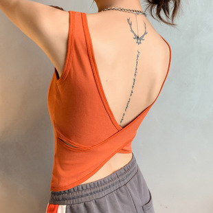严选带胸垫运动内搭美背吊带网红爆款 小背心女夏外穿潮打底