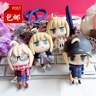 fate FGO周边愚人节Q版呆毛saber英灵公仔钥匙扣书包挂件挂饰礼物
