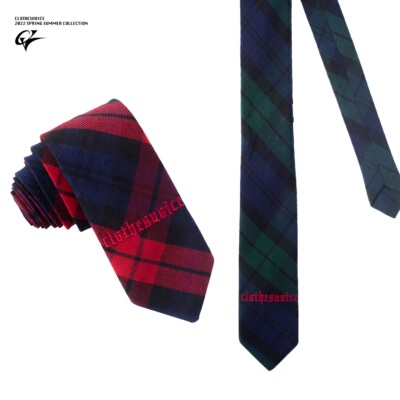 格纹领带logo刺绣复古朋克jk学院