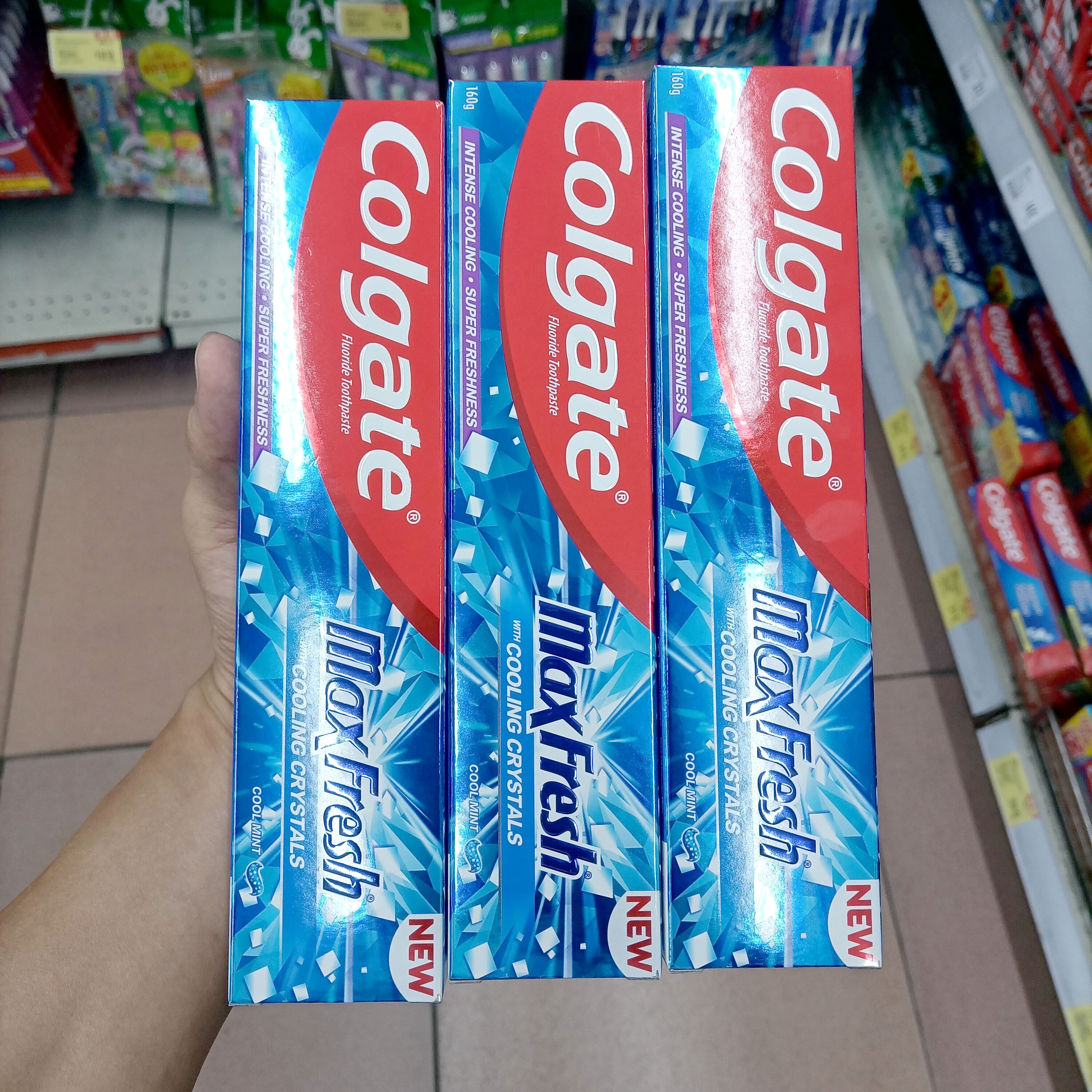 澳门购港版高露洁MAX FRESH冰凉牙膏160G正品进口包邮