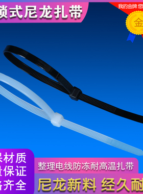台广（100-200）一次性自锁式塑料黑色尼龙扎带
