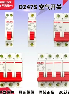 德力西小型断路器 DZ47S新款空气开关家用总闸AC220V短路过载保护