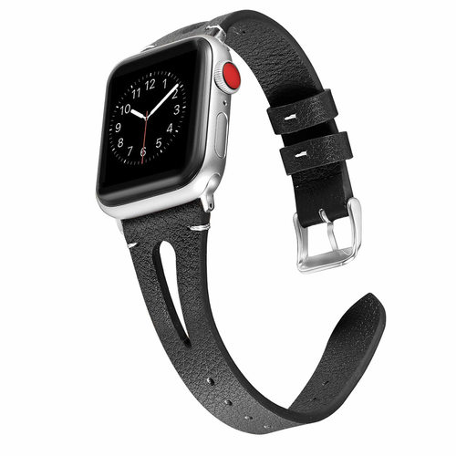 适用苹果iwatch8开口车线皮真皮