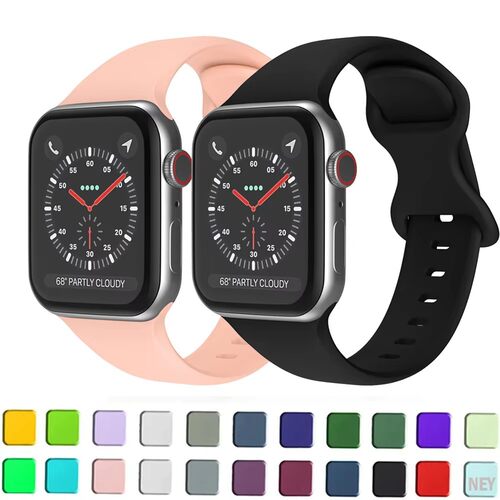 适用苹果AppleWatch八字扣硅胶表