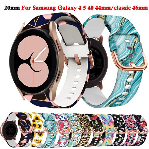 20mm印花硅胶适用三星Watch5Pro/