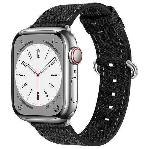 适用苹果AppleWatch间纹圆扣表带