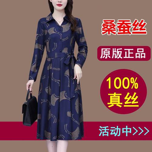 真丝桑蚕丝连衣裙2025秋