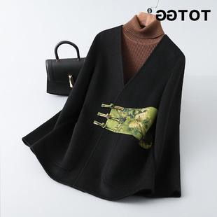 清仓捡漏~专柜撤柜新中式盘扣双面羊绒大衣女秋冬季羊毛毛呢外套