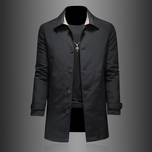 羽绒衣商务男装冬季中长款羽绒服新款男士90白鸭绒外套翻领秀禾服