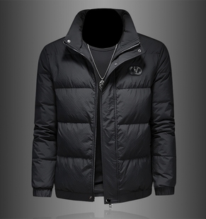 立领羽绒服男冬季潮牌欧洲站修身简约高端保暖青年防寒保暖外套男